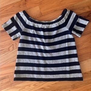 Madewell Navy and Grey Striped Top